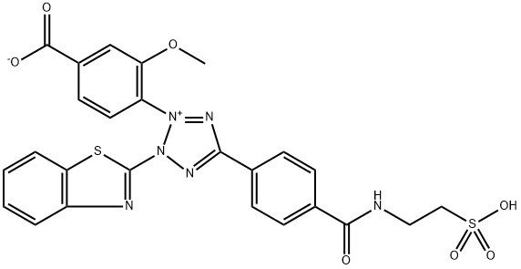2-苯并噻唑基-3-(4-羧基-2-甲氧苯基)-5-[4-(2-磺乙基氨基甲酰)苯基]-2H-四氮唑 结构式
