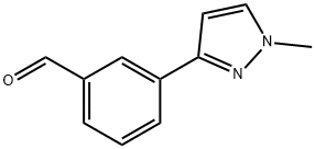 3-(1-甲基-1H-吡唑-3-基)苯甲醛 结构式