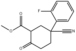 Methyl 5-cyano-5-(2-fluorophenyl)-2-oxocyclohexanecarboxylate 结构式