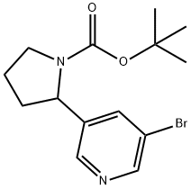 tert-butyl 2-(5-broMopyridin-3-yl)pyrrolidine-1-carboxylate 结构式