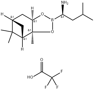 (aR,3aS,4S,6S,7aR)-六氢-3a,8,8-三甲基-alpha-(2-甲基丙基)-4,6-甲桥-1,3,2-苯并二氧硼烷-2-甲胺 2,2,2-三氟乙酸盐 结构式