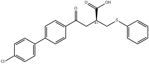 (S)-4-(4'-氯联苯-4-基)-4-氧代-2-(苯硫基甲基)丁酸 结构式