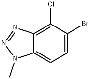 5-Bromo-4-chloro-1-methyl-1H-benzo[d][1,2,3]triazole 结构式