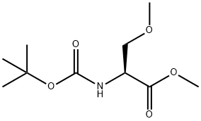 N-(叔丁氧基羰基)-O-甲基丝氨酸甲酯 结构式