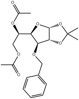 3-O-苄基-5,6-二-O-乙酰基-1,2-O-异丙烯基-Α-D-呋喃葡萄糖 结构式