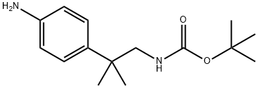 (2-(4-氨基苯基)-2-甲基丙基)氨基甲酸叔丁酯 结构式