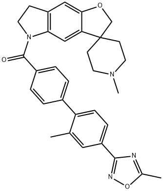 (2''-Methyl-4''-(5-methyl-1,2,4-oxadiazol-3-yl)-[1,1''-biphenyl]-4-yl)(1''-methyl-6,7-dihydrospiro[furo[2,3-f]indole-3,4''-piperidin]-5(2H)-yl)methanone