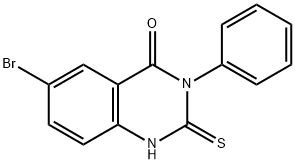 6-溴-3-苯基-2-硫烷基-3,4-二氢喹唑啉-4-酮 结构式