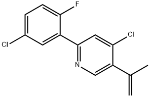 4-chloro-2-(5-chloro-2-fluorophenyl)-5-(prop-1-en-2-yl)pyridine 结构式