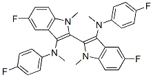 5,5'-DIFLUORO-N3,N3'-BIS(4-FLUOROPHENYL)-N3,N3',1,1'-TETRAMETHYL-1H,1'H-2,2'-BIINDOLE-3,3'-DIAMINE 结构式