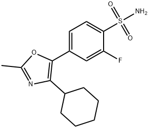 4-(4-cyclohexyl-2-methyl-1,3-oxazol-5-yl)-2-fluoro-benzenesulfonamide 结构式