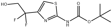 Carbamic  acid,  [4-(1,1-difluoro-2-hydroxyethyl)-2-thiazolyl]-,  1,1-dimethylethyl  ester  (9CI) 结构式