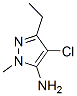 1H-Pyrazol-5-amine,  4-chloro-3-ethyl-1-methyl- 结构式