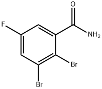 2,3-Dibromo-5-fluorobenzamide 结构式