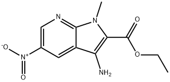 1H-Pyrrolo[2,3-b]pyridine-2-carboxylic acid, 3-aMino-1-Methyl-5-nitro-, ethyl ester 结构式