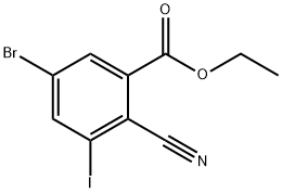 Ethyl 5-bromo-2-cyano-3-iodobenzoate 结构式