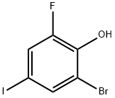 2-溴-6-氟-4-碘苯酚 结构式