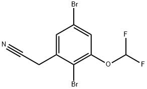 2,5-Dibromo-3-(difluoromethoxy)phenylacetonitrile 结构式