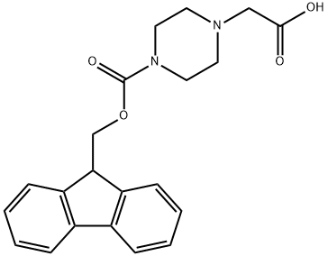 4-芴甲氧羰基-1-哌嗪乙酸 水合物 结构式