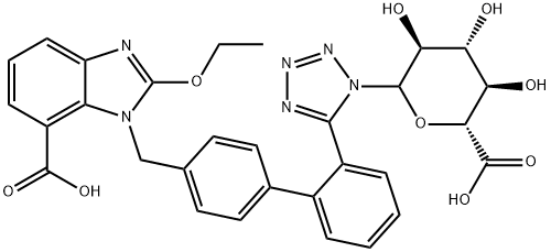 坎地沙坦N2-葡萄糖醛酸苷 结构式