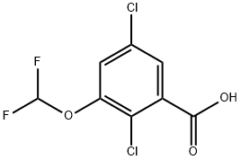 2,5-Dichloro-3-(difluoromethoxy)benzoic acid 结构式