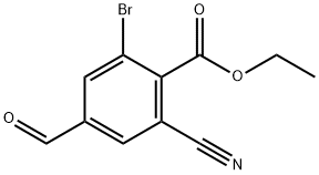 Ethyl 2-bromo-6-cyano-4-formylbenzoate 结构式