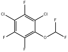 1,3-Dichloro-4-difluoromethoxy-2,5,6-trifluorobenzene 结构式