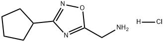 (3-CYCLOPENTYL-1,2,4-OXADIAZOL-5-YL)METHANAMINE HYDROCHLORIDE 结构式