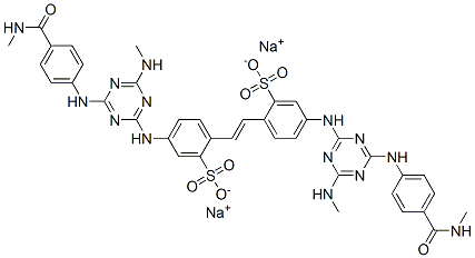 Benzenesulfonic acid, 2,2-(1E)-1,2-ethenediylbis5-4-(methylamino)-6-4-(methylamino)carbonylphenylamino-1,3,5-triazin-2-ylamino-, disodium salt 结构式