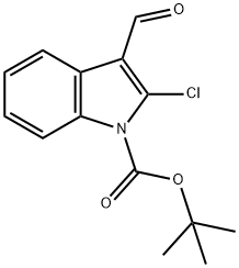 2-氯-3-甲酰基-1H-吲哚-1-羧酸叔丁酯 结构式