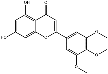 5,7-二羟基-3',4',5'-三甲氧基黄酮 结构式