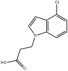 3-(4-氯-1H-吲哚-1-基)丙酸 结构式