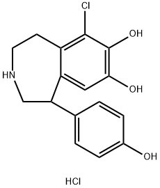 6-氯-1-(4-羟基苯基)-2,3,4,5-四氢-1H-3-苯并氮卓-7,8-二醇盐酸盐 结构式