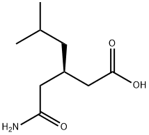 (R)-(-)-3-(氨甲酰甲基)-5-甲基己酸 结构式