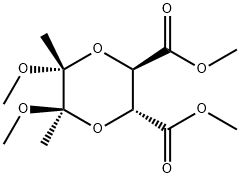 (2R,3R,5R,6R)-二甲氧基-5,6-二甲基-1,4-二氧己环-2,3-二羧酸二甲酯 结构式
