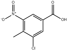 3-氯-4-甲基-5-硝基苯甲酸 结构式