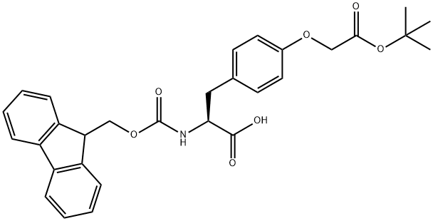 FMOC-4-(叔丁氧羰基甲氧基)-L-苯丙氨酸 结构式