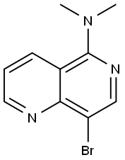 8-BROMO-N,N-DIMETHYL-1,6-NAPHTHYRIDIN-5-AMINE 结构式