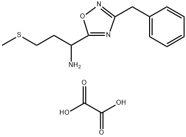 1-(3-BENZYL-1,2,4-OXADIAZOL-5-YL)-3-(METHYLTHIO)PROPAN-1-AMINE OXALATE 结构式