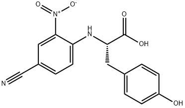 (S)-N-(4-CYANO-2-NITRO-PHENYL)-L-TYROSINE 结构式