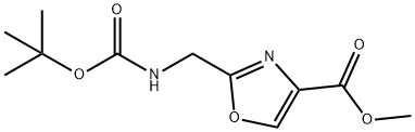 2-[N-(叔丁氧羰基)氨基甲基]恶唑-4-羧酸甲酯 结构式