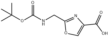 2-({[(TERT-BUTOXY)CARBONYL]AMINO}METHYL)-1,3-OXAZOLE-4-CARBOXYLIC ACID 结构式