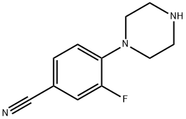 3-氟-4-哌嗪基苯甲腈 结构式
