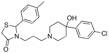 3-[3-[4-(4-chlorophenyl)-4-hydroxy-1-piperidyl]propyl]-2-(4-methylphen yl)thiazolidin-4-one 结构式