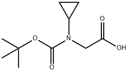 2-[环丙基-[(2-甲基丙-2-基)氧基羰基]氨基]乙酸 结构式