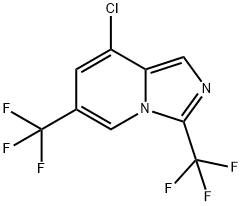 8-Chloro-3,6-bis(trifluoromethyl)imidazo[1,5-a]pyridine 结构式