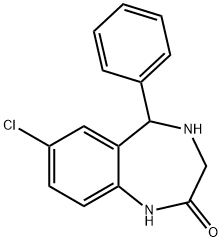 7-Chloro-1,3,4,5-tetrahydro-5-phenyl-2H-1,4-benzodiazepin-2-one 结构式