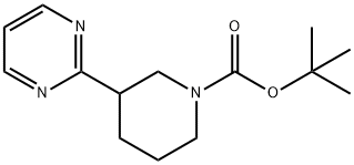 3-(2-嘧啶基)-1-哌啶甲酸叔丁酯 结构式