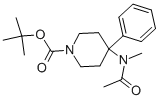 (4-(N-甲基乙酰胺基)-4-苯基哌啶-1-基)氨基甲酸叔丁酯 结构式