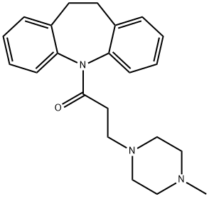 10,11-Dihydro-5-[3-(4-methyl-1-piperazinyl)-1-oxopropyl]-5H-dibenz[b,f]azepine 结构式
